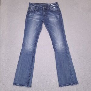 Miss Me Jeans Womens 28 Actual 30x34 Measured Bootcut Distressed Studded